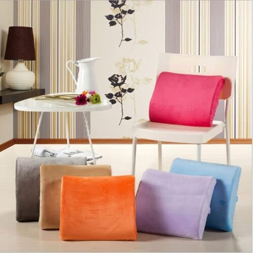 Bookishbunny Comfortable Ergonomic Memory Foam Back Lumbar Support Cushion for Chairs Car Office Home with Removable Soft Velvet Cover (Brown)