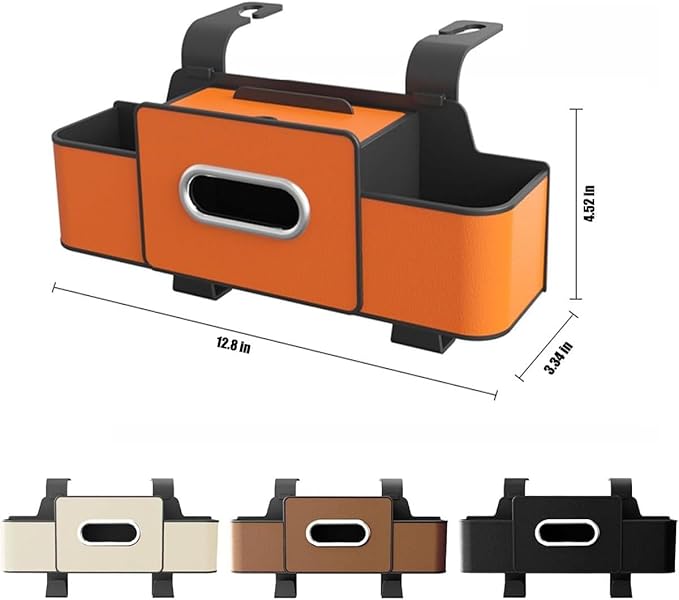 Car Multifunctional Seat Back Waterproof Storage Bag, Multifunctional & Waterproof Car Back Seat Organizer with 2 Cup Holders&Hooks, Hanging Storage Box for Most Cars (2pcs D)