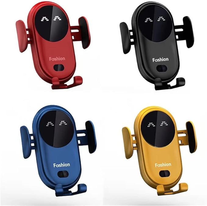 Smart Car Wireless Charger Phone Holder, Smart Sensor Car Wireless Charger, Fashion Car Charger (Red)