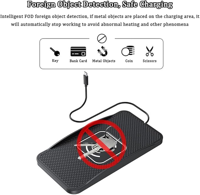 Wireless Car Charger Pad for Honda HR-V 2016-2026, Type-C/USB 20W Car Wireless Charger Non-Slip Phone Charging Pad Car Accessories,B 30cm Cable USB Plug