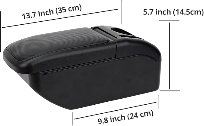 AULPHIKE Compatible with Ford Fiesta Armrest 3 MK7 2009-2017 Car Center Console Organizer Armrests Double Layer Storage with USB Ports(Carbon Fiber Style)