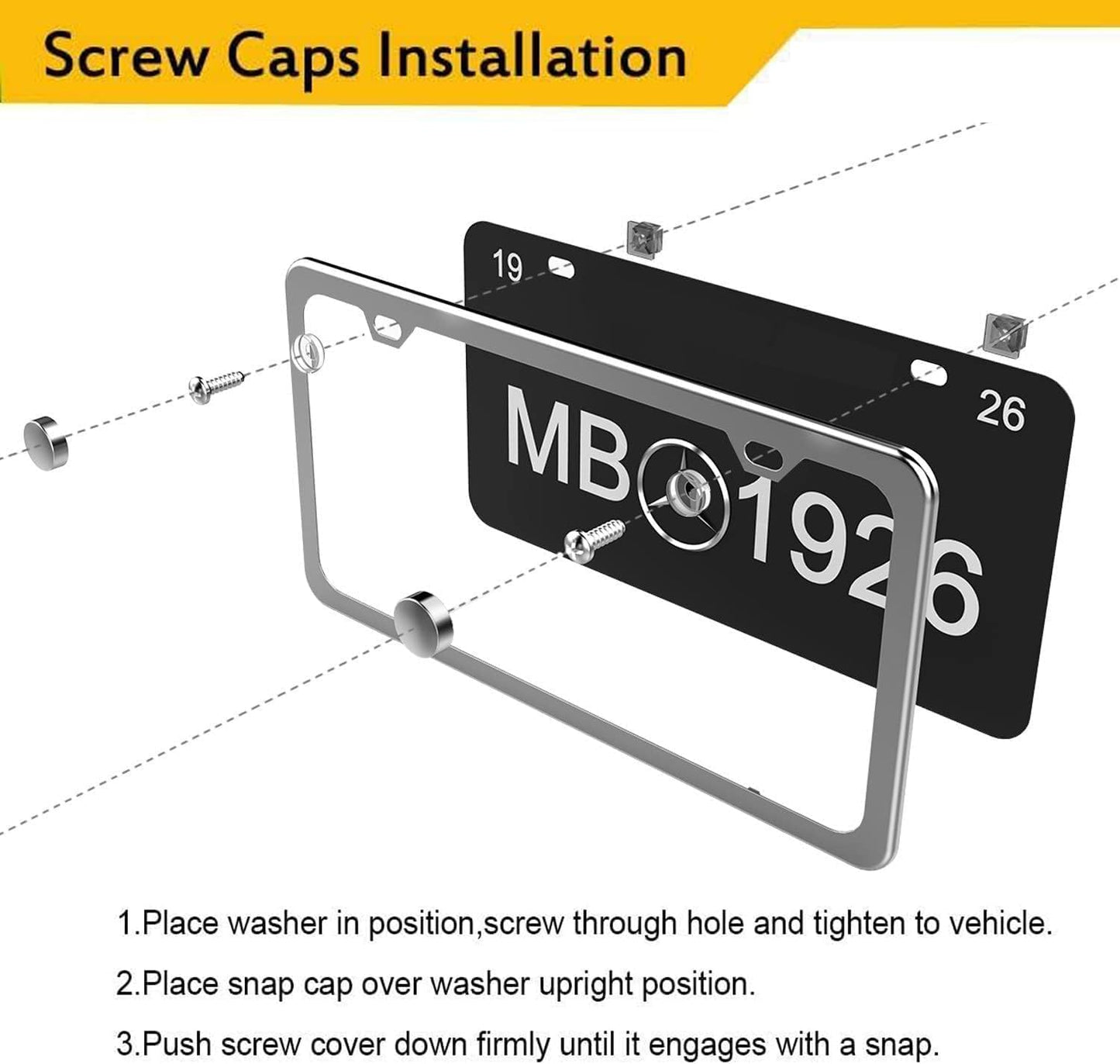 Black Cute Cartoon Floral License Plate Frame Colorful Flowers Stainless Steel License Plate Holder Auto Parts Decoration with Screws License Plate Holder 12x6 Inch for Women Gift Car Accessories