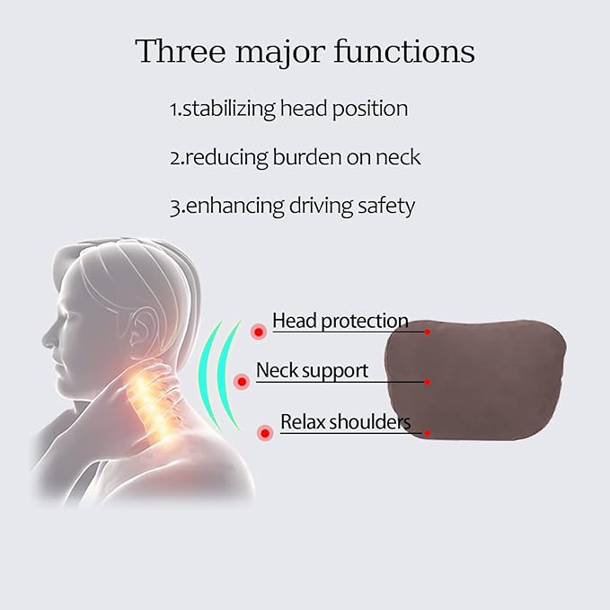 2pcs Car Neck Pillow for headrests,Support Drive Seats Head Cushion Pillows,Superfiber Suede,Plant-Based Polyester,Thickness & Height Adjustable,11.8x7.5,Inner Liner fillable(Grey)