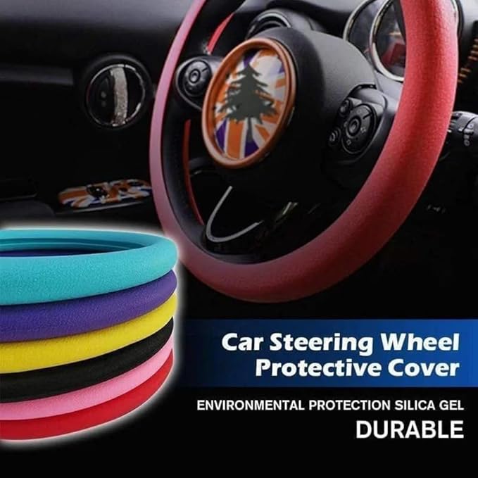 Cooling Steering Wheel Cover, Car Steering Wheel Cover, Anti-Slip Car Steering Wheel Protective Cover, Fit 12.6-16 Inch, for Car SUV Truck Van, for Women & Men (Black)