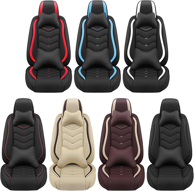 Car Seat Covers Fit for Infiniti g37 2000-2026, Stylish Sport Seat Covers, Waterproof Wear-Resistant Premium Nappa Leather Car Seat Cover.(Full Set with Pillow/Coffee Color)