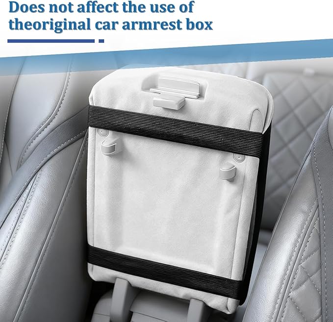 Car Center Console Cover, Fluffy Soft Vehicle Middle Console Arm Rest Cushion Pad, Furry Automotive Interior Armrest Seat Box Protector Decoration Accessories, Universal Fit (Light Camel)