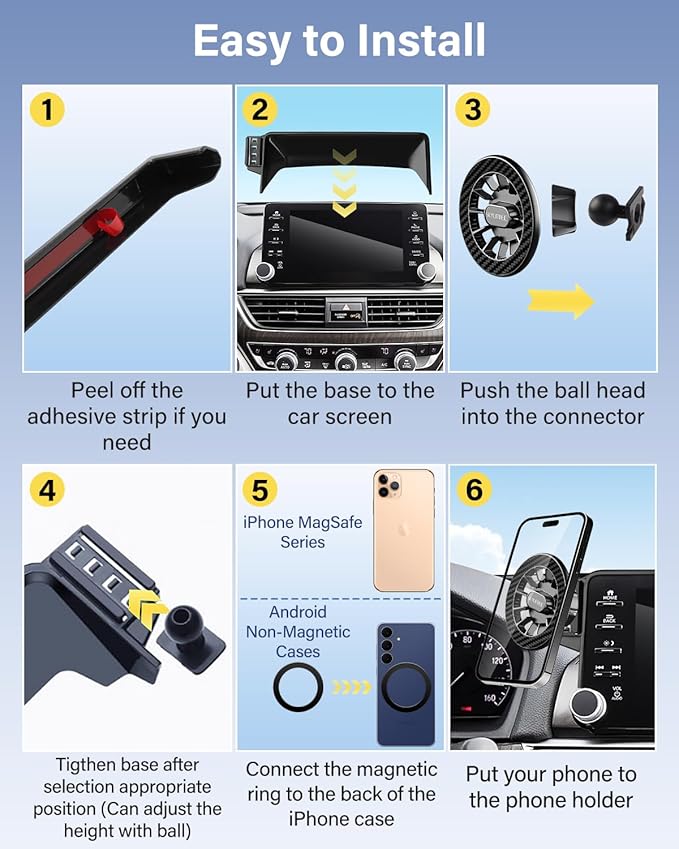 Car Phone Holder for BMW 7 Series 2016-2020 2021 2022 Accessories 10.25/10.3-Inch Screen Fixed Clip, Automobile Cradles Magnetic Phone Mount Compatible with MagSafe, Strong Magnets Cell Phone Base