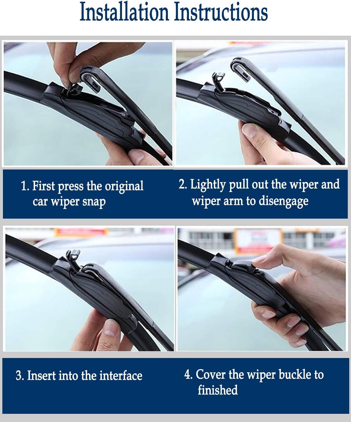 3Pcs Windshield Wiper Blades for Toyota 4Runner 2010-2018 2019 2020 2021 2022 2023 2024, Original Equipment Replacement Front and Rear Windshield Wipers for My Car- 24"/20"/12F" (Pack of 3) J- HOOK