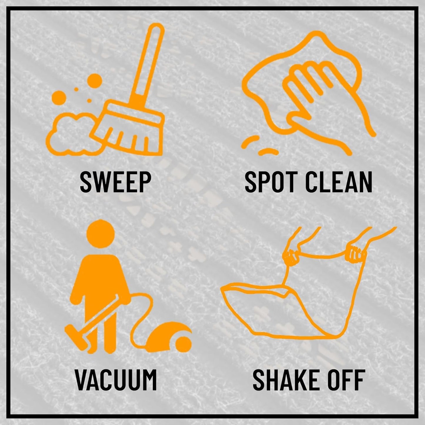 Ottomanson 2'7" x 43' Hallway Runner with Scraper Pile - Extra Durable Non-Slip Rug Mat for Indoor & Outdoor Use - Ideal for Kitchen, Entryway & Garage - High-Traffic Carpet, Brown