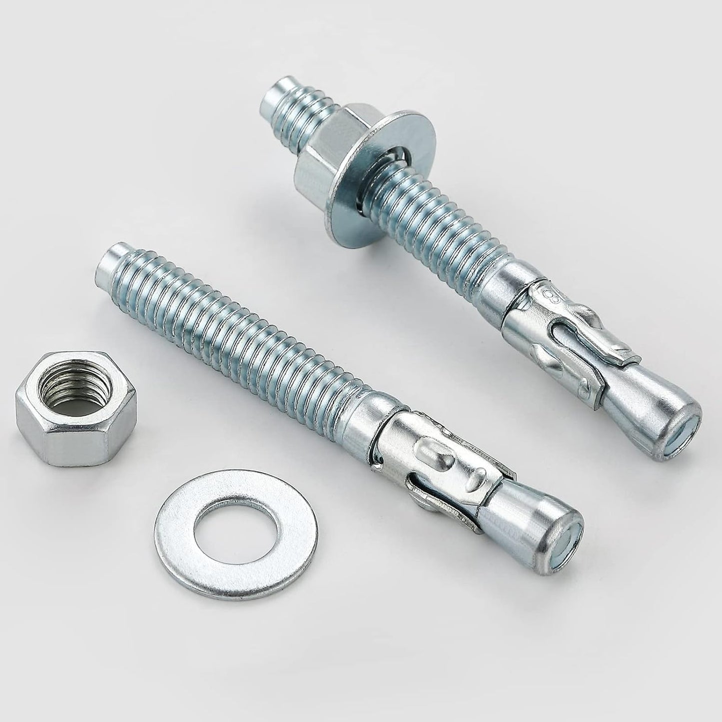 3/8x3" 10Pcs Inch Standard Fasteners for Heavy-Duty Zinc Wedge Anchors for Cement and Concrete
