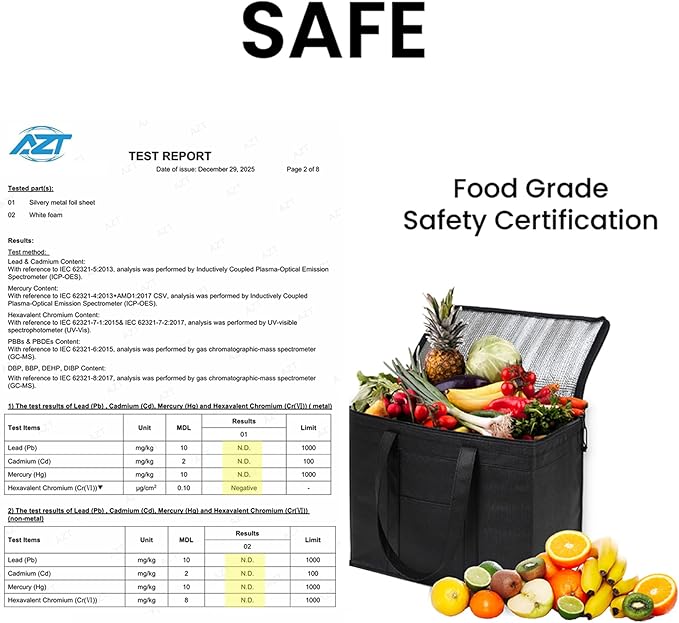 NZ home Insulated Bags for Food Delivery (3XL) Grocery Shopping Cooler Bag, Pizza Delivery, Hot & Cold Catering Tote, Reusable, Foldable & Heavy Duty (Blue)
