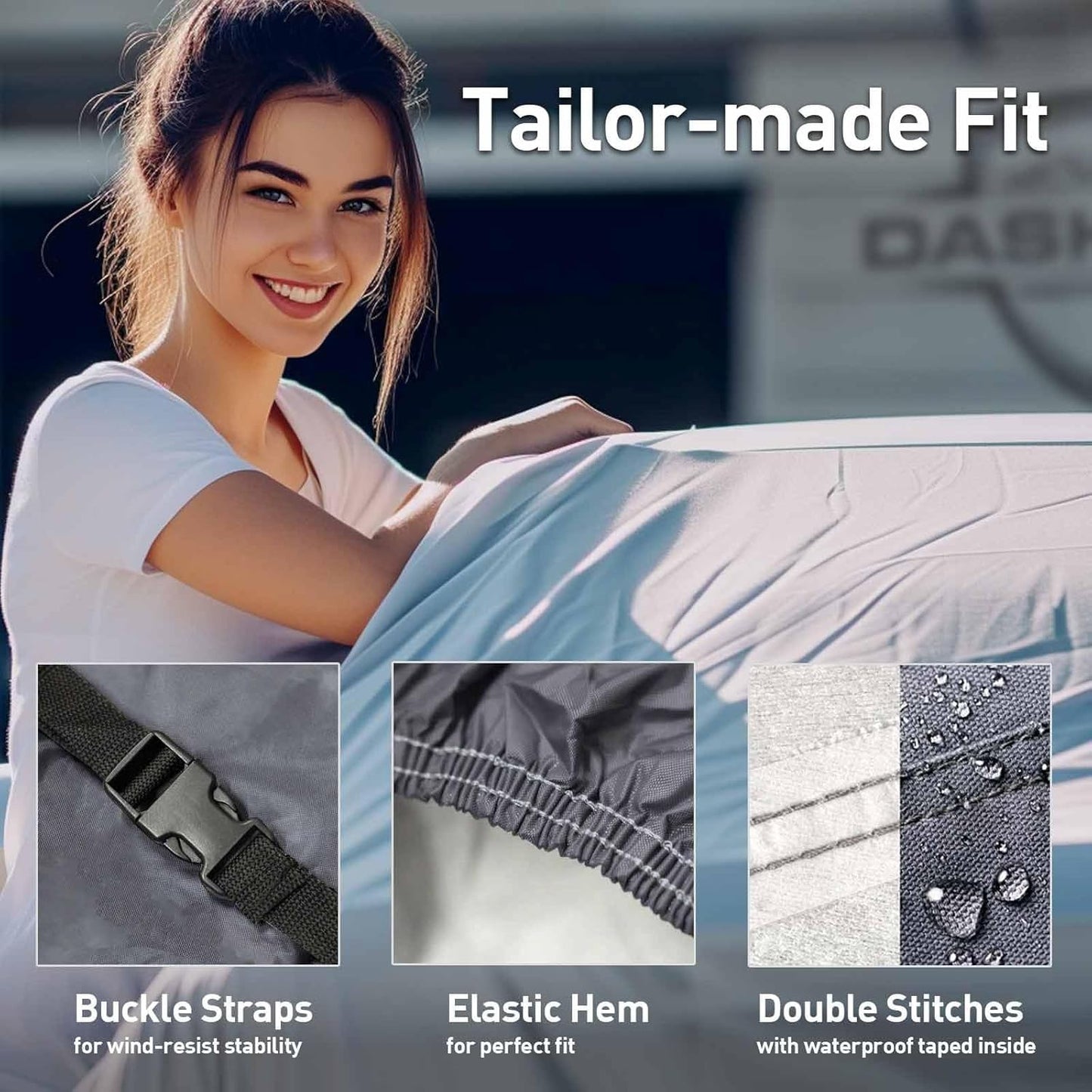 DaShield Ultimum Series Car Cover for Cadillac Calais 1965-1969 Sedan 4-Door All Weather Protection Semi Custom Fit Dust, Sun, Snow, Rain Protection Indoor Outdoor