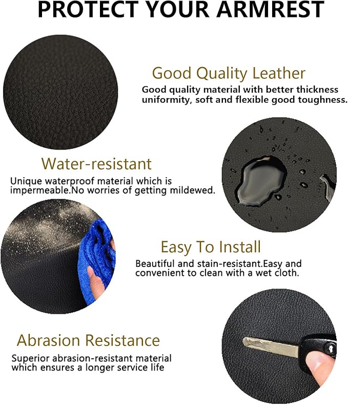 Compatible with Center Console Armrest Cover for Honda CRV 2012 2013 2014 2015 2016 Leather Arm Rest Storage Box Lids Cushion Protector Pad