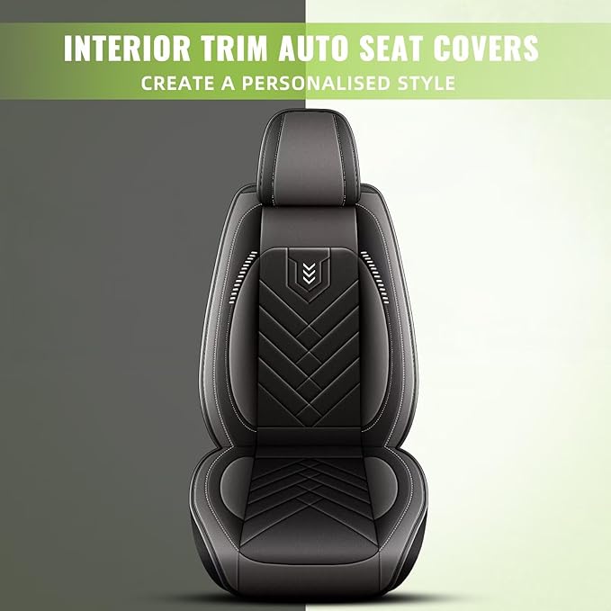 AOMSAZTO Seat Cover Fit for GMC Terrain 2020-2026: Full Set Waterproof Faux Leather Automotive Seat Covers Vehicle Seat Cushion Protector Car Interior Covers(5 Seats Black&Grey)