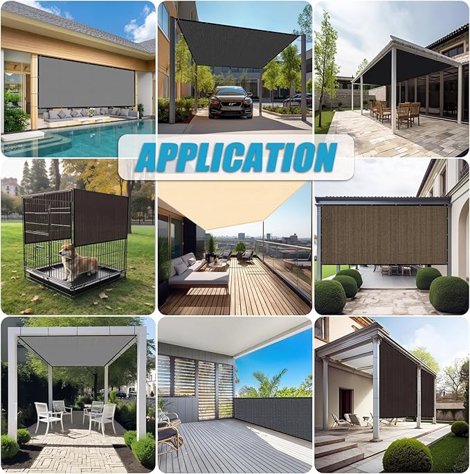 Amagenix 90% Pergola Shade Cover 4'X 13' Dark Gray Sun Shade Cloth with Grommets for Outdoor Garden Patio Porch-Commercial Grade 200 GSM-Cable Zip Ties Included (We Customized)