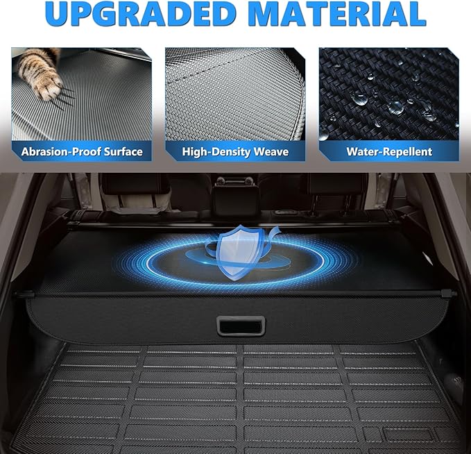 MIALUTY® Cargo Cover for 2008-2014 Hyundai Tucson Retractable Trunk Cover Tucson Accessories Anti-Peeping Anti-Theft Privacy Screen,Trunk Luggage Shield Shade Carbon Fiber Texture