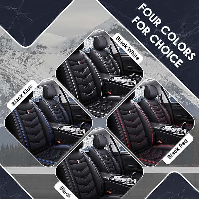 Car Seat Cover 2 Seats for Chevrolet Camaro 2000-2024, Durable Wear Resistant Waterproof Vehicle Cushion Cover, Breathable No Odor Premium Leather Vehicle Seat Covers.(Standard,Black White)