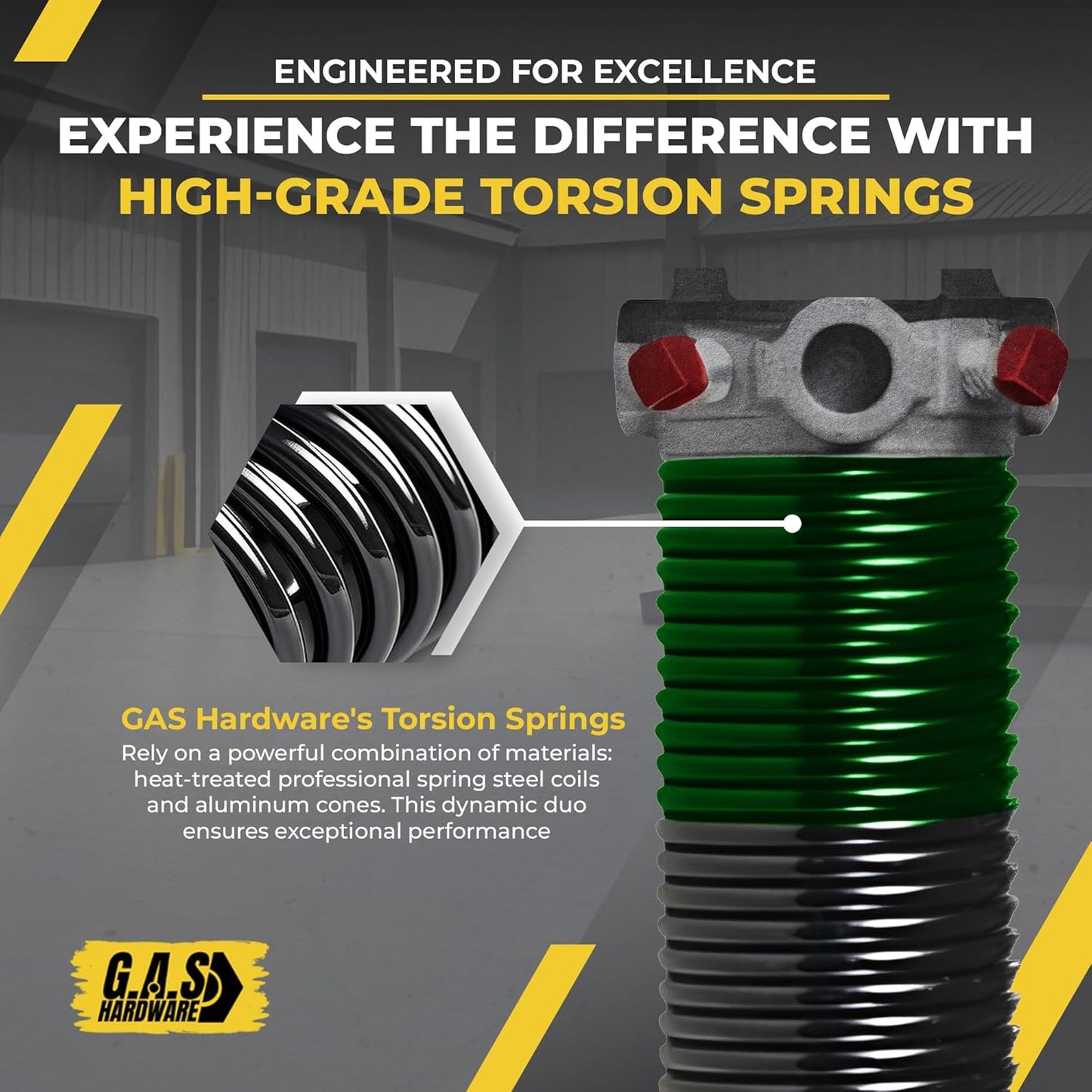 Garage Door Torsion Springs 243x2x32 Includes 1” Steel Bearing, Gloves, and Winding Bars for Left and Right Side of Garage Door Precision E-Coating 5-Year Warranty Minimum 30,000 Cycles (Pair)