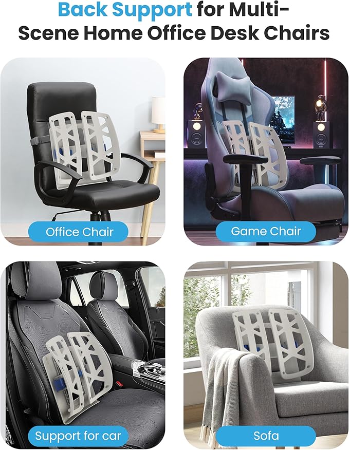 COMFIER Back Support for Office Chair, Lumbar Support with Up & Down Adjustment,Ergonomic Support Pillow for Office Chair, Gifts for Mom Dad Women Men
