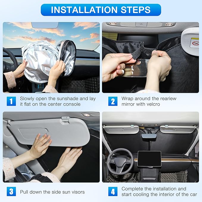 INSAUTO Custom Fit Windshield Sun Shade Accessories for Toyota 4Runner 2010-2025, Foldable Front Window Sunshade, UV & Heat Reflector, Keeps Interior Cool, Includes Storage Bag