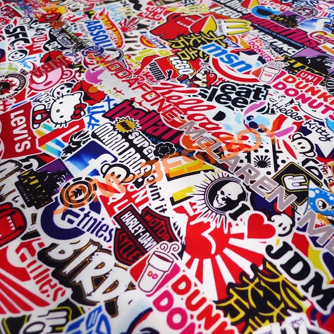 Free Tool Kit EZAUTOWRAP ES Bomber Hellaflush Anime Cartoon Car Vinyl Wrap Sticker Decal Air Release - 48"X60" (4FT X 5FT)