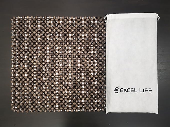 Natural Wood Beaded Seat Cover Pad Mat Comfy Cool Summer Massage Seat Cushion (Square Large) for Truck,RV,Pickup,Big Office Chair only