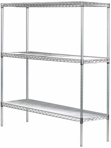 Omega 21" Deep x 36" Wide x 86" High 3 Tier Chrome Starter Shelving Unit