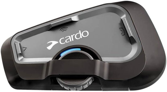 Cardo Systems FREECOM 4X Motorcycle 4-Way Helmet Bluetooth Communication System Headset Intercom, Universal Bluetooth Connectivity, Waterproof, 40mm Speakers - Single Pack