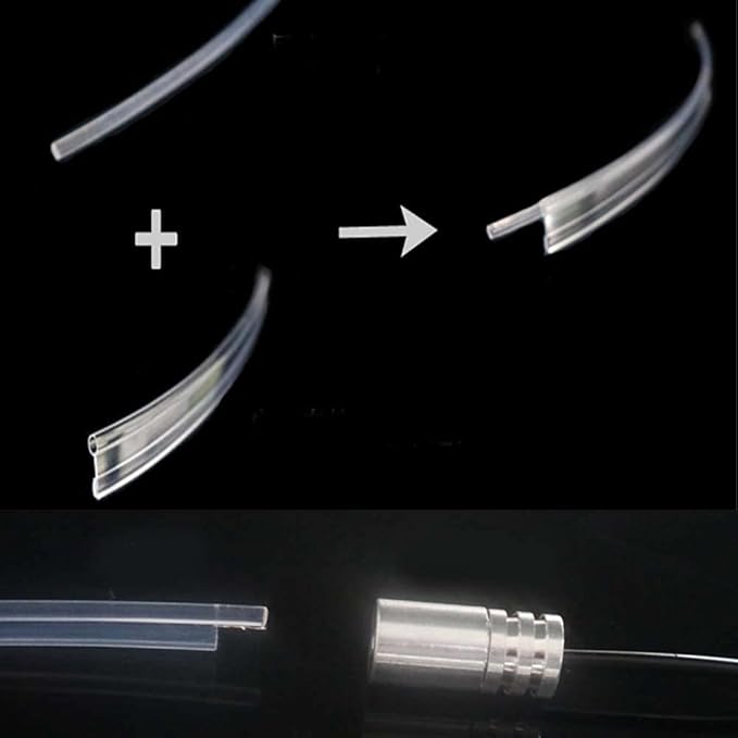 2mm 5meters Car Home LED Ambient Plastic Optic Fiber Light Source Kit Tool Free (12V,White)