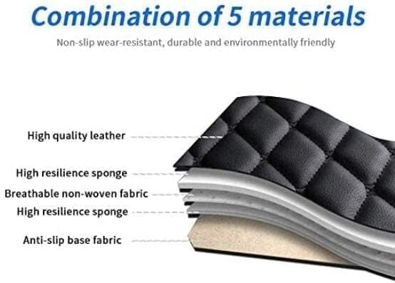 Custom Car Floor Mat Compatible with 97% Car Models Luxury Leather All Weather Waterproof Anti-Skid Full Coverage Car Mats (Blue with Black)