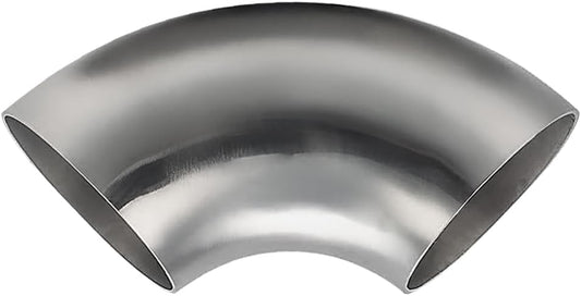 OD 1.5 Inch 90 Degree SS304 Stainless Steel Bend Tube Exhaust Elbow Pipe for Car Modified Exhaust System 1.5" Piping Silver Tone，Stair Handrail (1pcs)