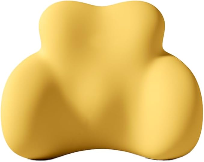 Car Lumbar Support Pillow for Mercedes-Benz V297 EQS 2021 2022 2023 2024 2025 2026 Memory Foam Back Support Cushion Breathable Car Seat Lumbar Pad Accessories,Yellow