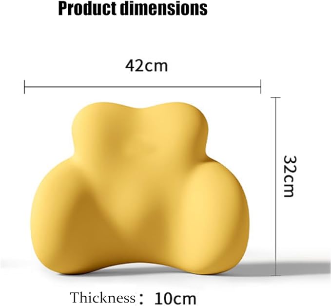 Car Lumbar Support Pillow for Mercedes-Benz C118 CLA-Class 2019-2022 2023 2024 2025 2026 Memory Foam Back Support Cushion Breathable Car Seat Lumbar Pad Accessories,Yellow