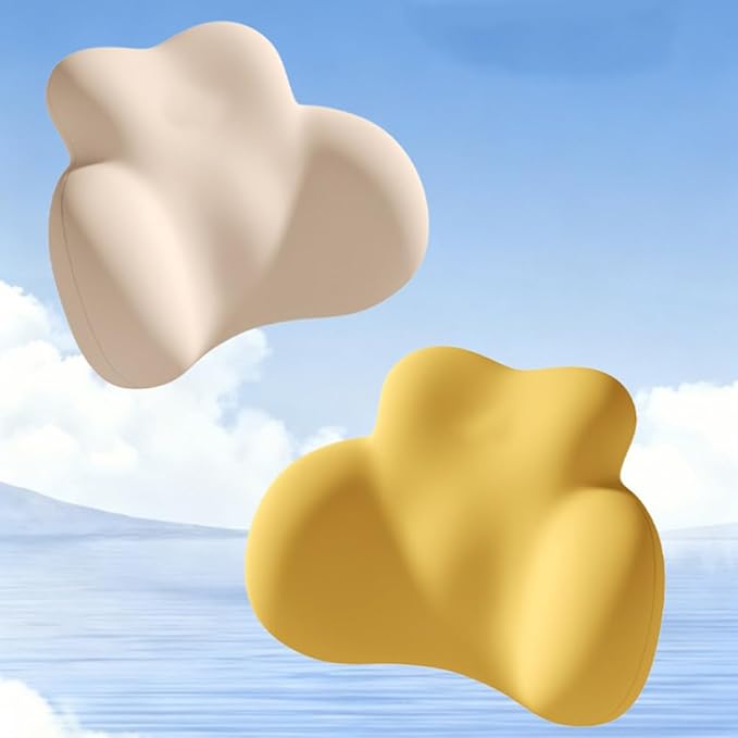 Car Lumbar Support Pillow for Mercedes-Benz V297 EQS 2021 2022 2023 2024 2025 2026 Memory Foam Back Support Cushion Breathable Car Seat Lumbar Pad Accessories,Beige