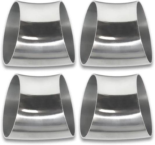 OD 3 Inch 45 Degree exhaust elbow Pipe (Mandrel Bend Elbow) SS304 Stainless Steel Bend Suitable for Car Modified Exhaust Elbow Pipe, Stair Handrail, etc (4 pcs)(76 * 100 * 1.5)