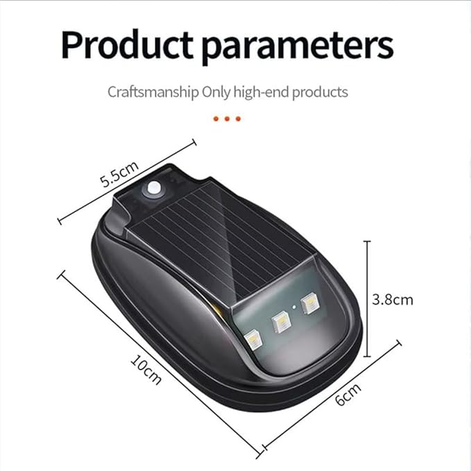 Solar-Powered Car Roof Light – Waterproof, Remote Control & Easy Installation, Solar Car Roof Light Kit, 8 Colors Wireless LED Strobe Lights with Remote Control for Trucks, Motorcycle, Vehicle (2pcs)