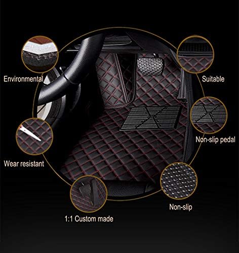 Custom Car Floor Mat Compatible with BMW Mercedes-Benz Toyota Cadillac Lexus Honda Infiniti Nissan Hyundai Kia Audi All Models Cars Sedans SUVs Automotive Mats (All red)