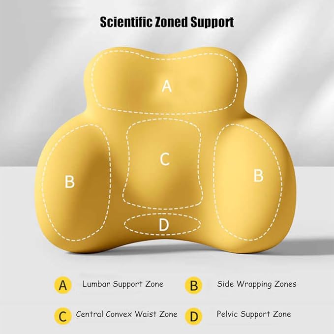 Car Lumbar Support Pillow for Volvo EX30 2024 Memory Foam Back Support Cushion Breathable Car Seat Lumbar Pad Accessories,Dark Gray