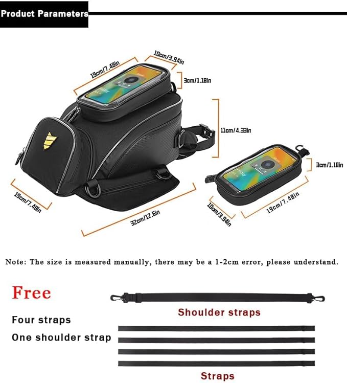 Motorcycle Tank Bag for Honda NT1100 NT 1100, Magnetic & Strap Mount Tank Bag for Motorcycles, Motorcycle Touring Navigation Luggage Bag Tank Bags,A Strap