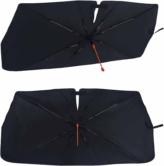 Socira Blue Butterfly Car Windshield Sun Shade Umbrella Foldable Sunshade for Front Window Auto Windshield Sunshade Covers Butterfly Car Accessories Prevent Sun Rays Heat 57'' X 30''