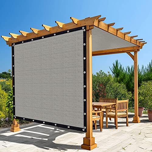 Amagenix 90% Shade Fabric 10'X 22' Gray Sun Shade Cloth with Grommets for Pergola Replacement Shade Cover Canopy, Heavy Duty, Cable Zip Ties Included (We Customized)