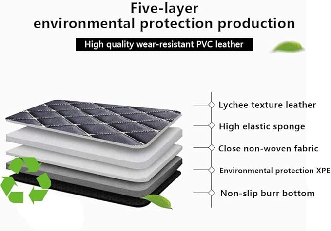 Custom Fit Car Floor Mats - Full Coverage Automotive Leather Floor Liners for Most Vehicles by MingyunSM (Purple & Black)