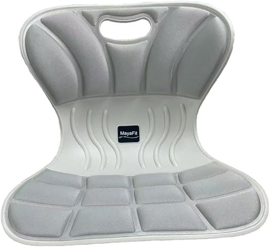 Ergonomic Lumbar Support Cushion, Silver, 460mm x 440mm x 340mm, Large, for Office Chairs & Car Seats, Posture Correction, Pregnancy Comfort,110-300 lbs Capacity