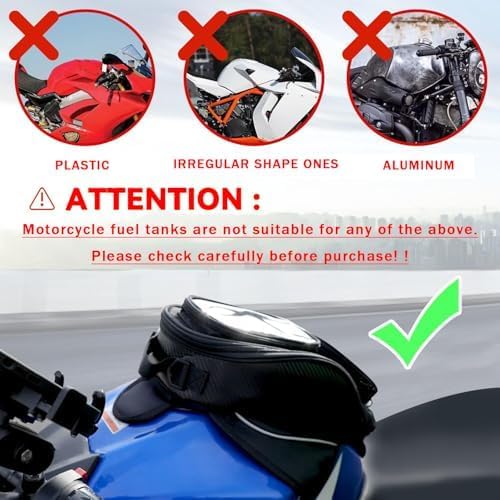 Motorcycle Tank Bag for BMW G310GS G310 GS G 310 GS, Magnetic & Strap Mount Tank Bag for Motorcycles, Motorcycle Touring Navigation Luggage Bag Tank Bags, B Magnetic