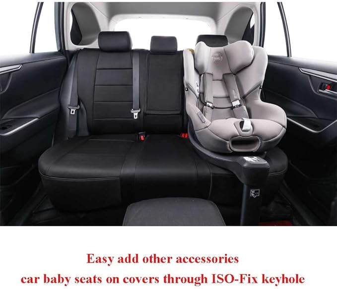 EKR Rav4 Seat Covers Custom Fit for Toyota Rav4(Gasoline) 2019 2020 2021 2022 2023 2024 2025 LE,XLE,XLE Premium,Limited,Car Seat Cover Full Set for SUV,Neoprene(Black)