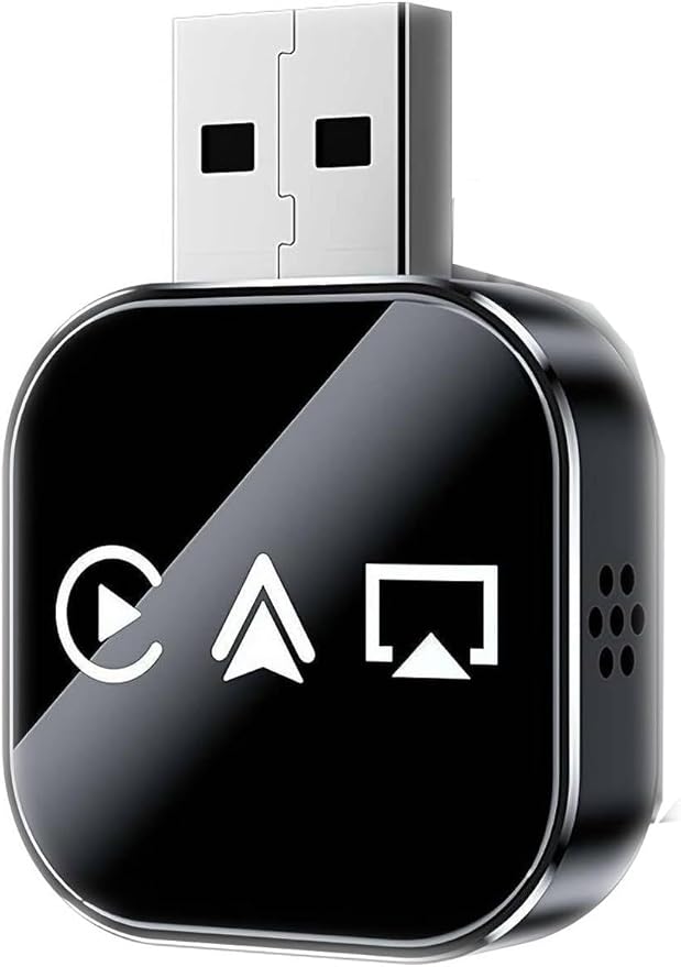 2026 Upgrade 3 in 1 CarPlay Adapter,Screen Mirroring Adapter for Car,Adapter for iPhone/Apple/Android Phone to Car Screen, Auto Connect(Black)