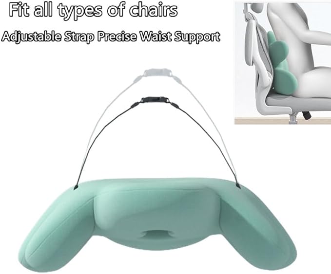 Lumbar Support Pillow for Office Chair, Back Pillow Lumbar Support for Car, Chair, Sofa - Improve Lower Back Pain Relief & Sitting Posture, Memory Foam Back Cushion for Long Sitting (Grey)