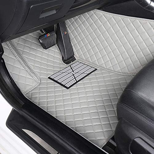 Custom Floor Mats for Cars fit 95% Sedan SUV Sports Car Full Coverage All Weather Men Women Pads Protection Non-Slip Leather Floor Liners (Brown Horizontal Stripes)