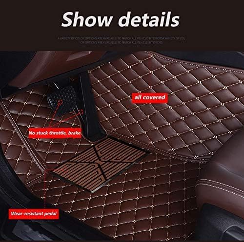 Custom Floor Mats for Cars，Luxury Full Coverage All Weather Car Floor Mats，Leather Car Mat Set ， Floor Mats for 99% of Cars, Trucks & SUVs (Edge Pink Diamond with Black Stripes in The Center)