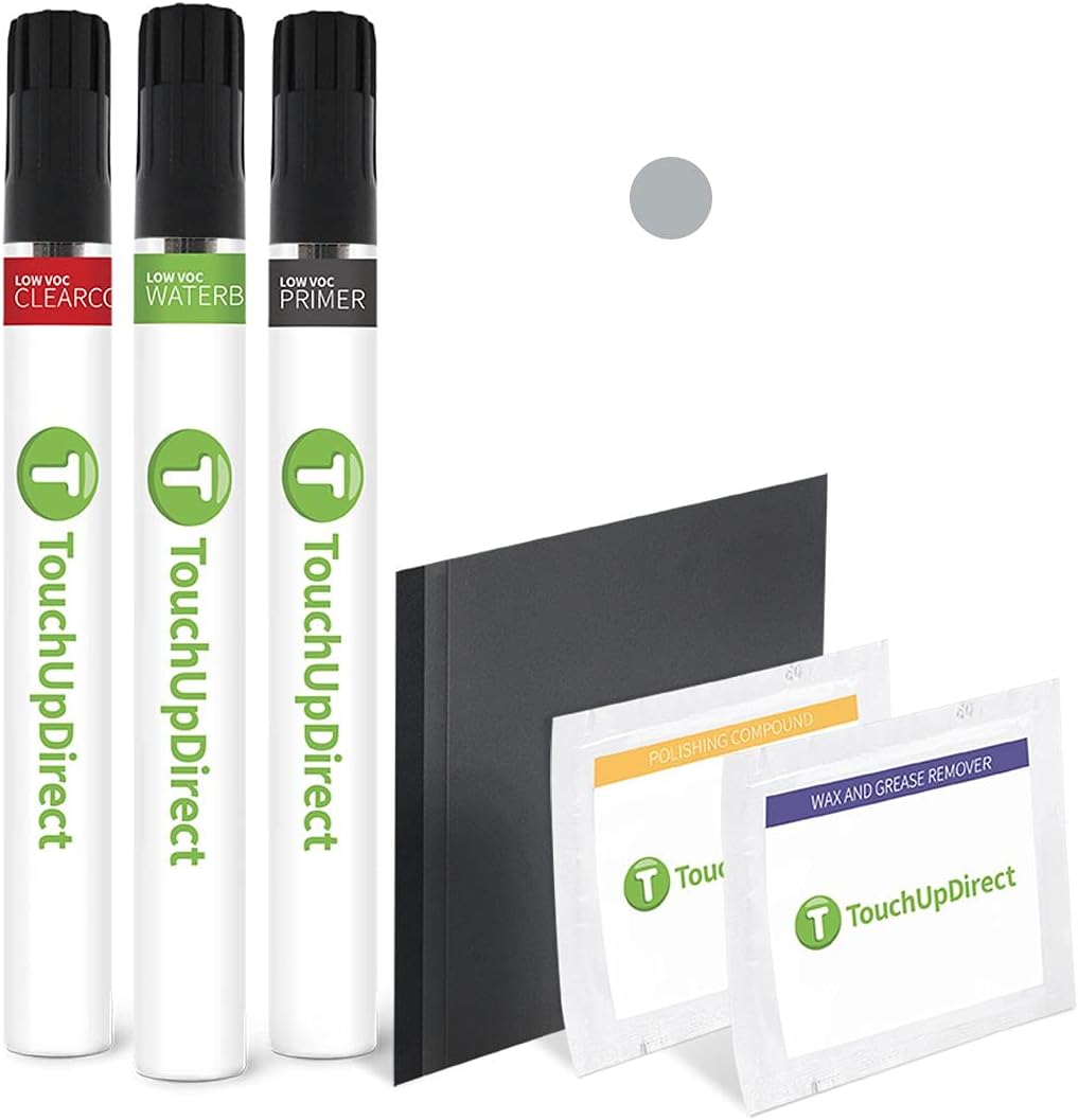 TouchUpDirect 1J9 Celestial Silver Metallic Compatible with Toyota Exact Match Touch Up Paint Brush - Platinum Kit